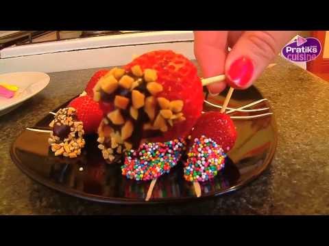 Dessert - Comment préparer des sucettes de fraises pour Noël